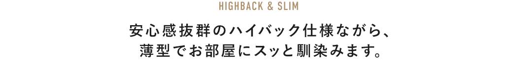 HIGHBACK & SLIM SQ̃nCobNdlȂA^łɃXbƓ݂܂B