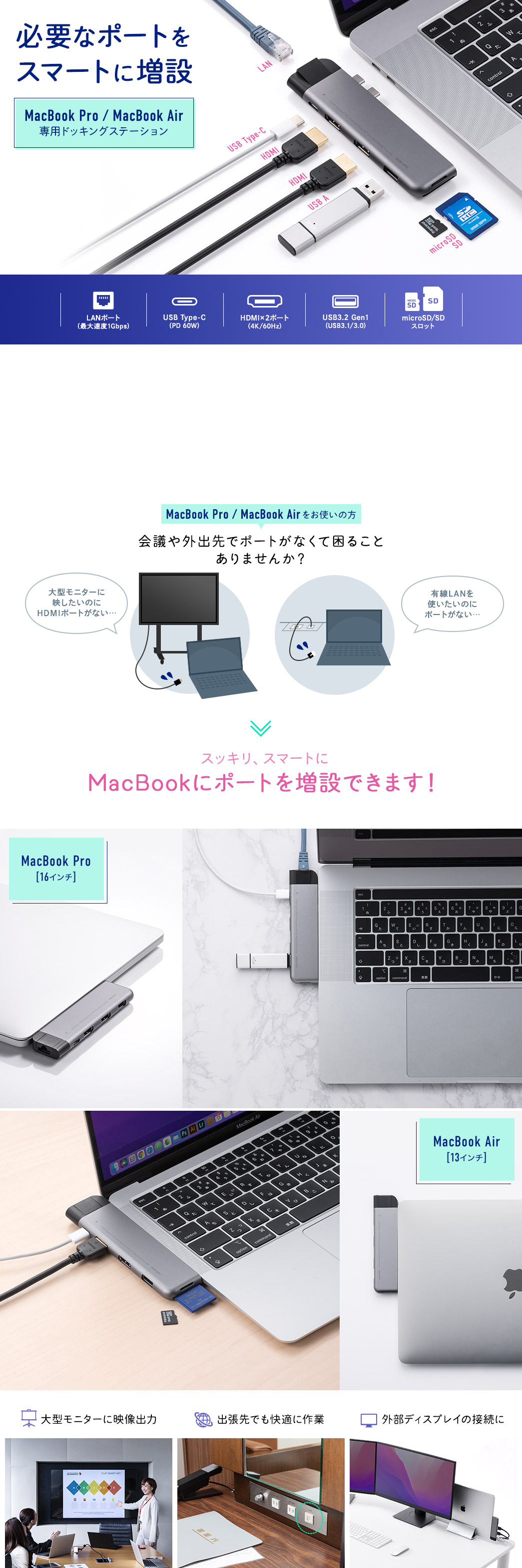 Kvȃ|[gX}[gɑ MacBook Pro / MacBook Air phbLOXe[V cOoŃ|[gȂč邱Ƃč邱 XbLAX}[gMacBookɃ|[g𑝐݂ł܂I