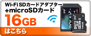 Wi-Fi SDJ[hA_v^[ + microSDJ[h16GB