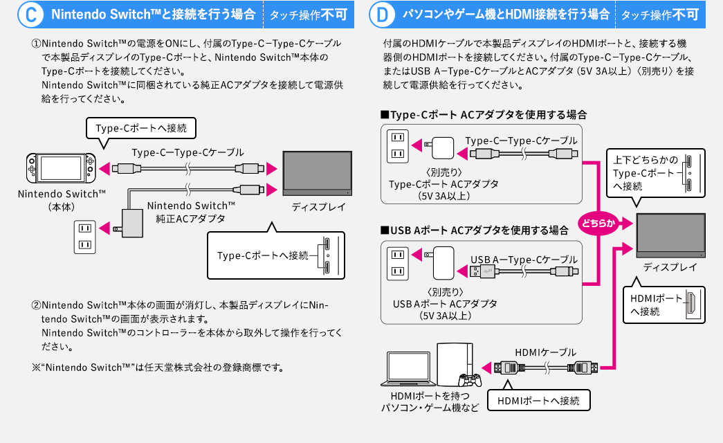 Nintendo Switch(TM)Ɛڑsꍇ p\RQ[@HDMIڑsꍇ