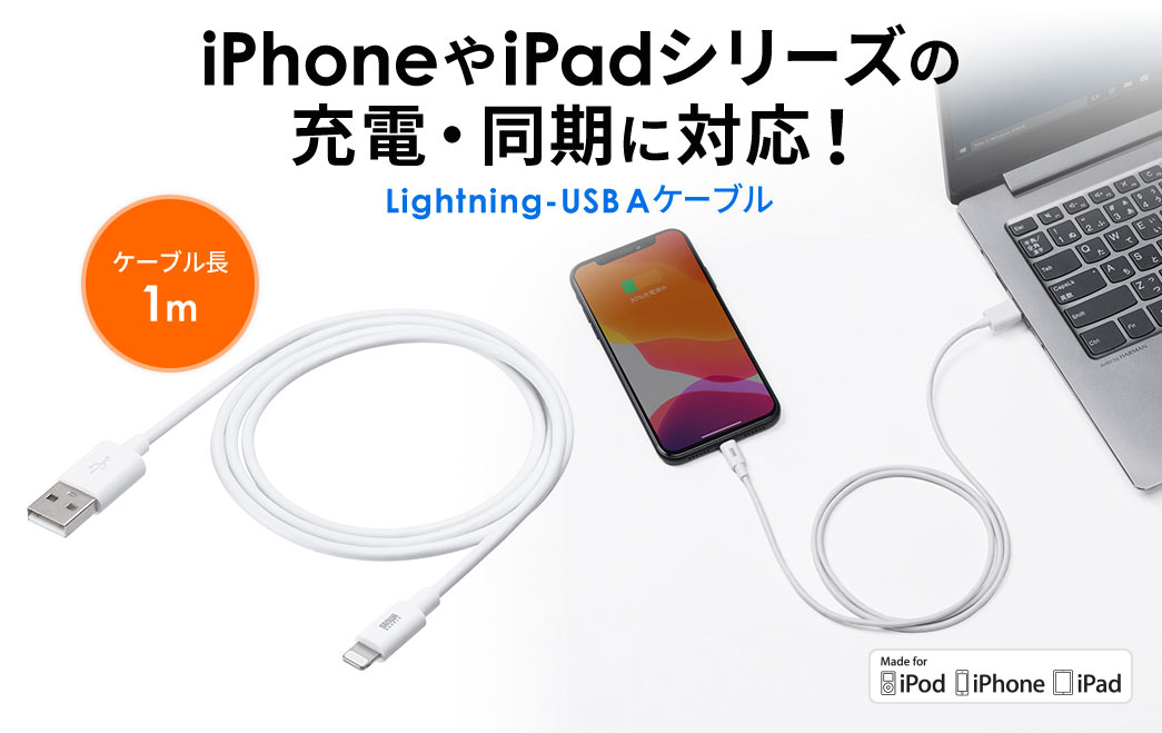 iPhoneiPadV[Y̏[dEɑΉ Lightning-USB AP[u