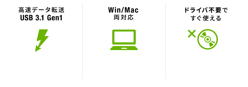 f[^] USB 3.1Gen1 Win/MacΉ hCosvłg