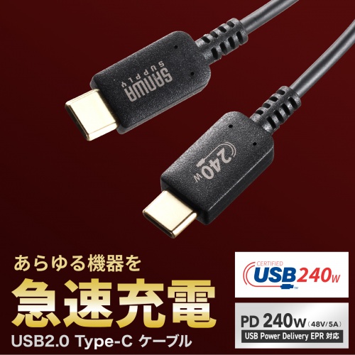 USB Type-C USB2.0ΉP[uB1mEubNBPD240WΉAUSBF؎擾iB