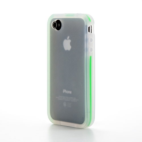 【クリックでお店のこの商品のページへ】【わけあり在庫処分】 iPhone4シリコンケース(衝撃吸収タイプ・iPhone4S条件付対応・グリーン) 200-PDA045G