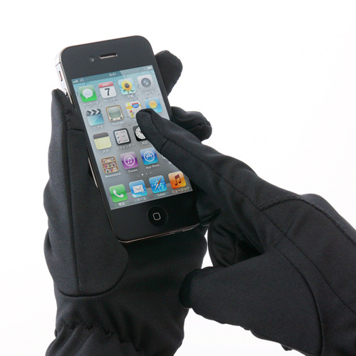 【クリックでお店のこの商品のページへ】iPhone・スマートフォン手袋(メンズ・ブラック) 200-PEN001BK