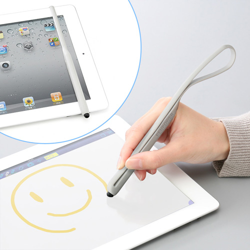 【クリックで詳細表示】【わけあり在庫処分】 iPad・タブレットPCタッチペン(グレー) 200-PEN007GY