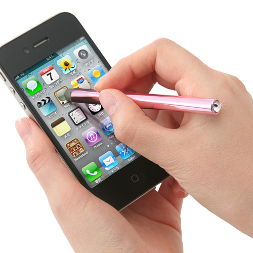 【クリックで詳細表示】【わけあり在庫処分】 スマートフォン・iPhone 5s・5cタッチペン(キラキラピンク) 200-PEN010PK