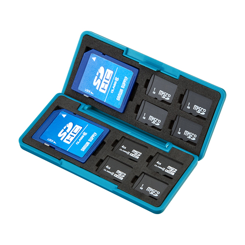 【クリックでお店のこの商品のページへ】microSDカードケース(スリム・ブルー) 201-MMC001BL