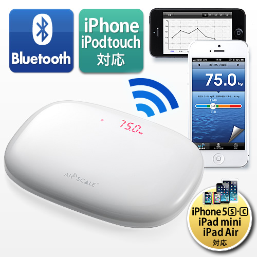 【クリックで詳細表示】iPhoneヘルスメーター(Bluetooth・体重計) 400-HLS001