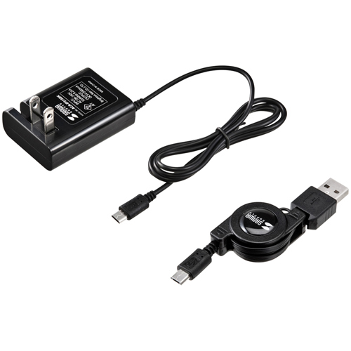 【クリックでお店のこの商品のページへ】USB-ACアダプタ(2台同時充電・ブラック) ACA-IP31SBK