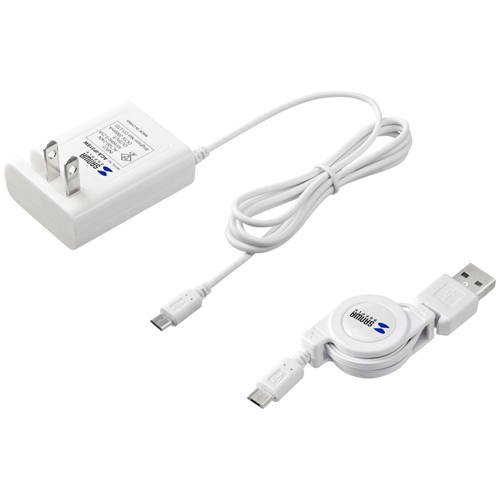 【クリックで詳細表示】USB電源アダプター(USB-AC・2台同時充電・ホワイト) ACA-IP31SW