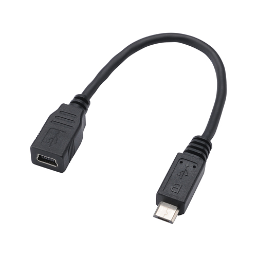 【クリックでお店のこの商品のページへ】マイクロUSB変換アダプタ(ミニUSB用・ブラック) AD-USB17