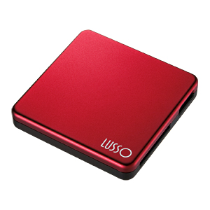 【クリックで詳細表示】【わけあり在庫処分】 LUSSO USB2.0カードリーダーライター (SD、MS対応・マットレッドメッキ) ADR-ML13MR