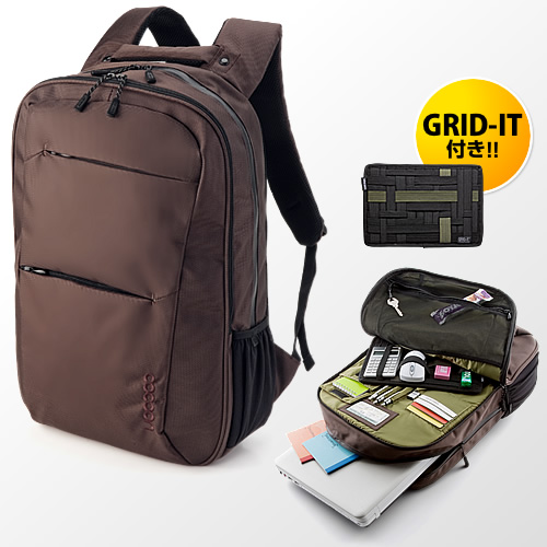 【クリックで詳細表示】バックパック ノートPC・タブレットPC対応(「GRID-IT！」付属・Cocoon Professional Backpack・ブラウン) CBP751BR