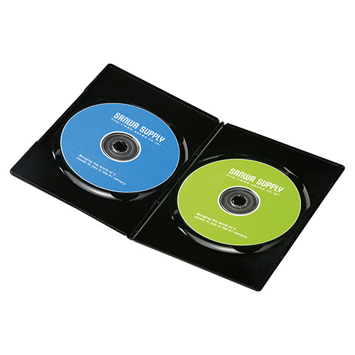 【クリックでお店のこの商品のページへ】薄型DVDトールケース(2枚収納・10枚パック・ブラック・7mm) DVD-TU2-10BK