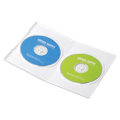 【クリックでお店のこの商品のページへ】薄型DVDトールケース(2枚収納・10枚パック・ホワイト・7mm) DVD-TU2-10W