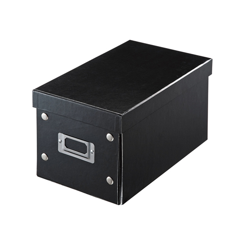 【クリックで詳細表示】CD 収納ボックス(組み立て式・W165mm・ブラック) FCD-MT3BK