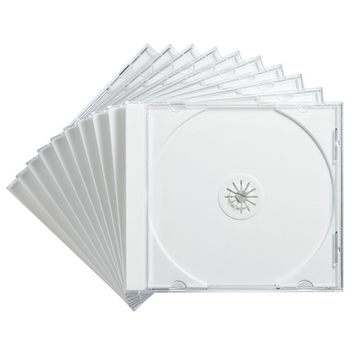 【クリックでお店のこの商品のページへ】CDケース(10枚セット・DVD・ホワイト・10mm) FCD-PN10W