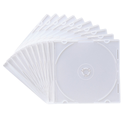 【クリックでお店のこの商品のページへ】DVD・CD薄型ケース(10枚セット・マットホワイト・5mm) FCD-PU10MW