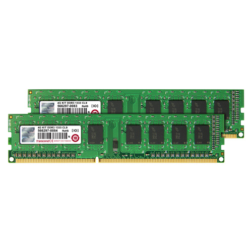 【クリックで詳細表示】Transcend 4GB(2GB×2枚) Memory for Desktop/DDR3-1333(PC3-10600) デュアルチャンネル用キット JM1333KLN-4GK JM1333KLN-4GK