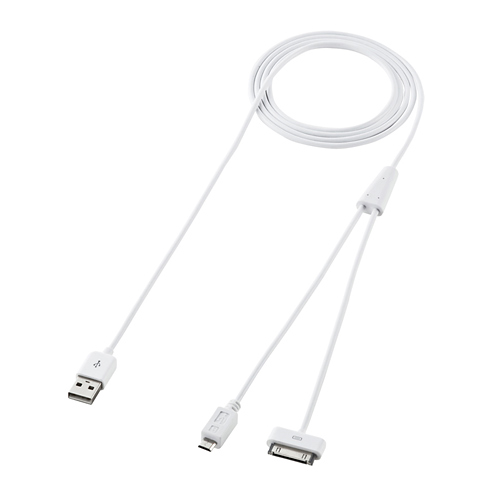 【クリックでお店のこの商品のページへ】iPod・iPhone・iPad＋スマートホン充電USBケーブル(ホワイト) KB-IPUSB18YW