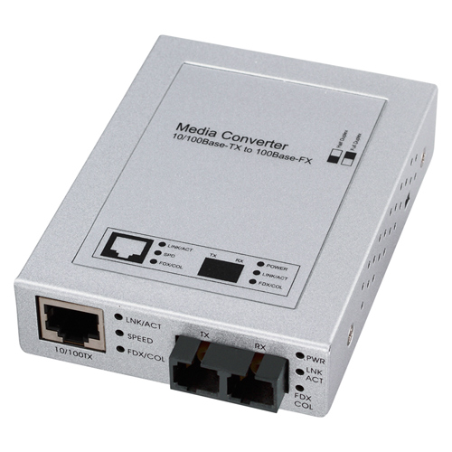 【クリックで詳細表示】光メディアコンバータ(100BASE-TX-100BASE-FX) LAN-EC202C