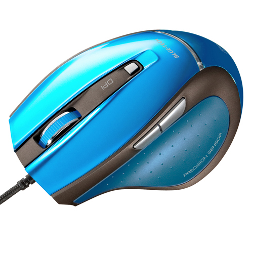 【クリックでお店のこの商品のページへ】ブルーLEDマウス(有線・ブルー) MA-118HBL
