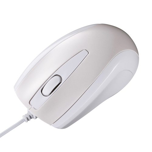 【クリックでお店のこの商品のページへ】有線レーザーマウス(ホワイト・簡易パッケージ) MA-LS21W