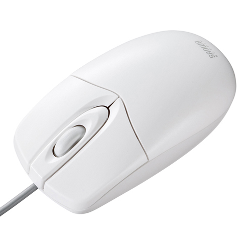 【クリックでお店のこの商品のページへ】有線レーザーマウス(カウント切替付・ホワイト・簡易パッケージ) MA-LS22W