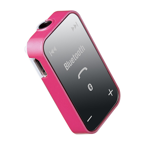 【クリックでお店のこの商品のページへ】Bluetoothレシーバー(iPhone 5sやスマートフォンにおすすめ・ピンク) MM-BTSH29P