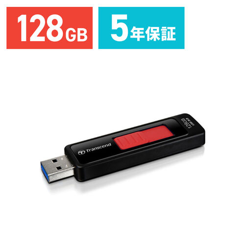【クリックで詳細表示】Transcend USBメモリ 128GB USB3.0 キャップレス スライド式 JetFlash 760 ブラック TS128GJF760 TS128GJF760