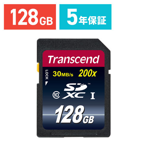 【クリックで詳細表示】Transcend SDXCカード 128GB Class10 TS128GSDXC10 TS128GSDXC10