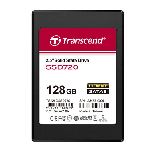 【クリックでお店のこの商品のページへ】2.5インチ SSD SATAIII 128GB Transcend社製 TS128GSSD720 TS128GSSD720