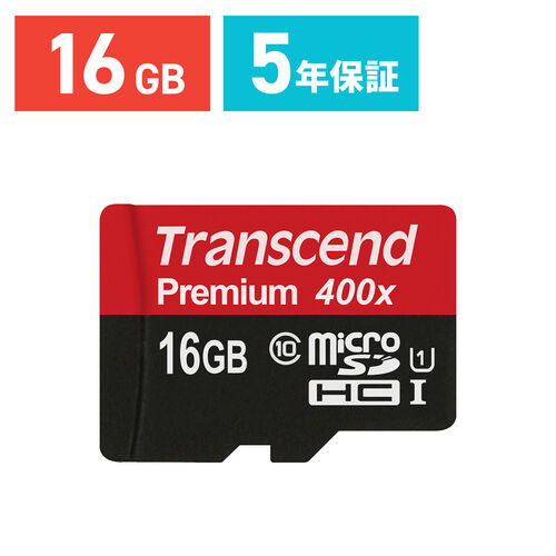 【クリックで詳細表示】Transcend microSDHCカード 16GB Class10 UHS-I対応 400x TS16GUSDCU1 TS16GUSDCU1