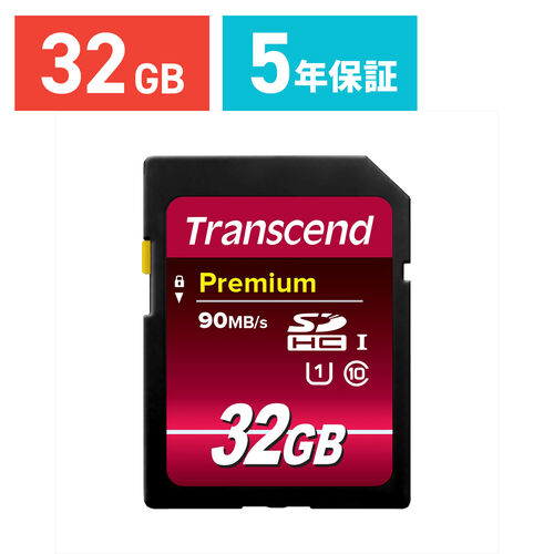 【クリックで詳細表示】SDHCカード 32GB class10 UHS-I対応 Premium Transcend社製 TS32GSDU1(最大転送速度 45MB/s) TS32GSDU1