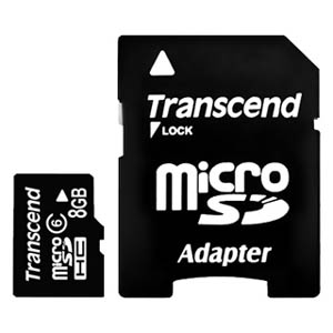 microSDHC 8GB Class6 Transcend TS8GUSDHC6