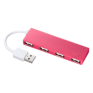 【クリックで詳細表示】【わけあり在庫処分】USB2.0ハブ(4ポート・ピンク) USB-HCH407P