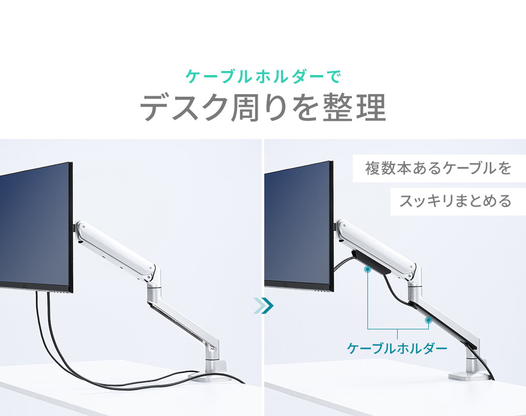 �P�[�u���z���_�[�Ńf�X�N����𐮗����A�����{����P�[�u������������܂Ƃ߂��܂��B