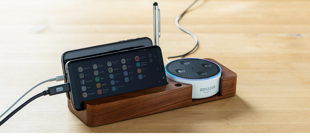 Iphone スマホスタンド 木製 天然木 第2世代amazon Echo Dot 第1世代amazon Echo Plus設置対応 0 Cb015mの販売商品 通販ならサンワダイレクト