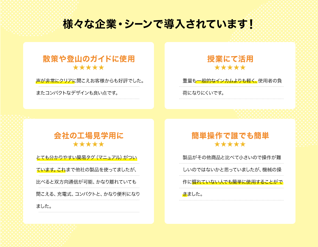 �l�X�Ȋ�ƁE�V�[���œ�������Ă��܂��I�U���o�R�̃K�C�h�Ɏg�p�A�������ɃN���A�ɕ��������q�l������D�]�ł����B�܂��A�R���p�N�g�ȃf�U�C�����ǂ��_�ł��B���ƂɂĊ��p�A�d�ʂ���ʓI�ȃC���J�������y���A�g�p�҂̕��ׂɂȂ�ɂ����ł��B