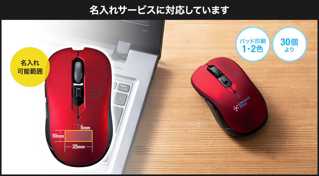 Bluetoothマウス（ワイヤレスマウス・Bluetooth5.0・ブルーLEDセンサー 