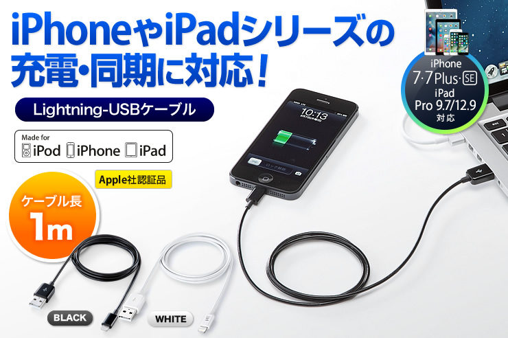 iPhone 5iPad minȉ[dEɑΉI@Lightning-USBP[u