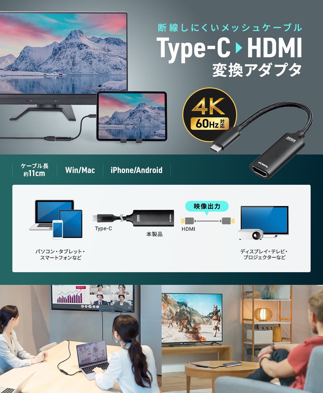 fɂbVP[u Type-C HDMI ϊA_v^