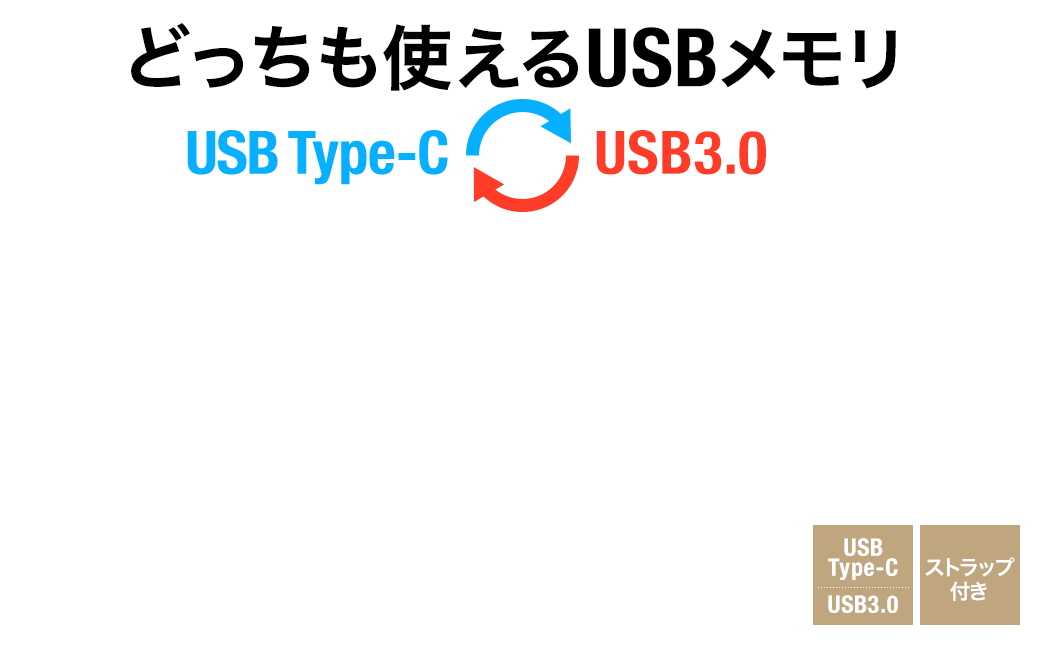 どっちも使えるUSBメモリ USB Type-C USB3.0