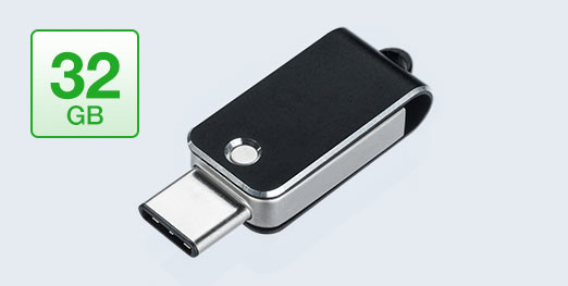 USBメモリ（USB3.1/Type C・USB3.0・高速・キャップレス） 600-3TC16 