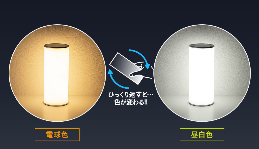 LEDライト（ランタン・6段階調整・充電式・タッチパネル・昼白色・電球 