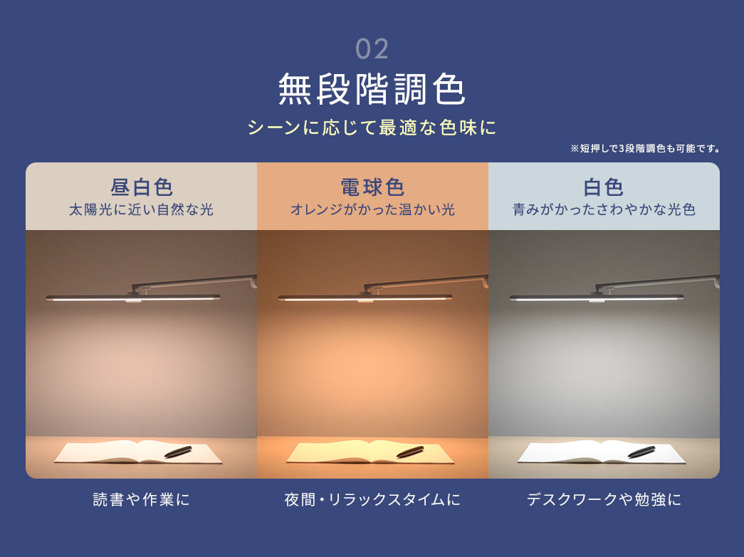 �Ǐ����Ƃɑ��z���ɋ߂����R�Ȍ��̒����F�A��ԁE�����b�N�X�^�C���ɃI�����W�����������������̓d���F�A�f�X�N���[�N��׋��ɐ݂�����������₩�Ȍ��F�̔��F�ȂǃV�[���ɉ����čœK�ȐF���ɖ��i�K���F�ł��܂��B���Z������3�i�K���F���\�ł��B
