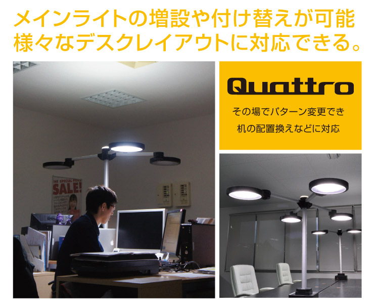 Ledデスク照明 オフィス 工場向け 2人用 Bo Pa Quattro Bo 02の販売商品 通販ならサンワダイレクト