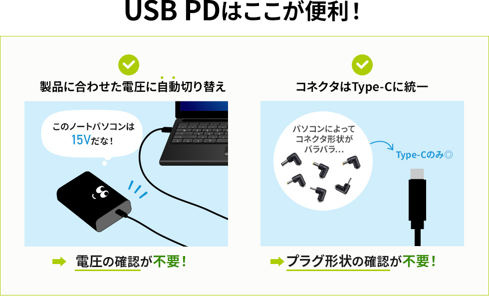 USB PDはここが便利！