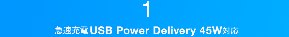 急速充電UDB Power Delivery 45W対応